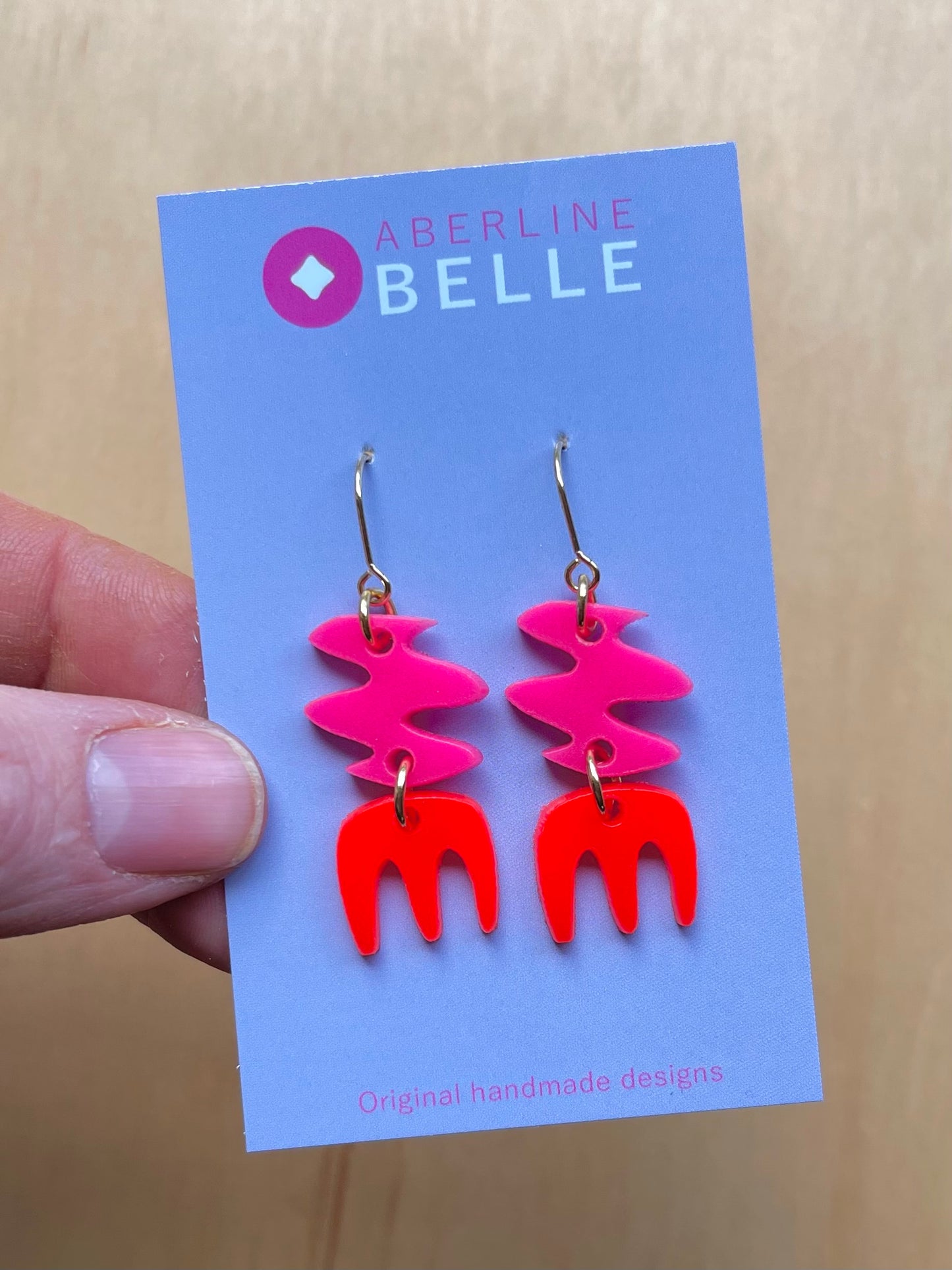 Zara // Acrylics // 002 // Hot Pink, Neon Red & Translucent Neon Pin