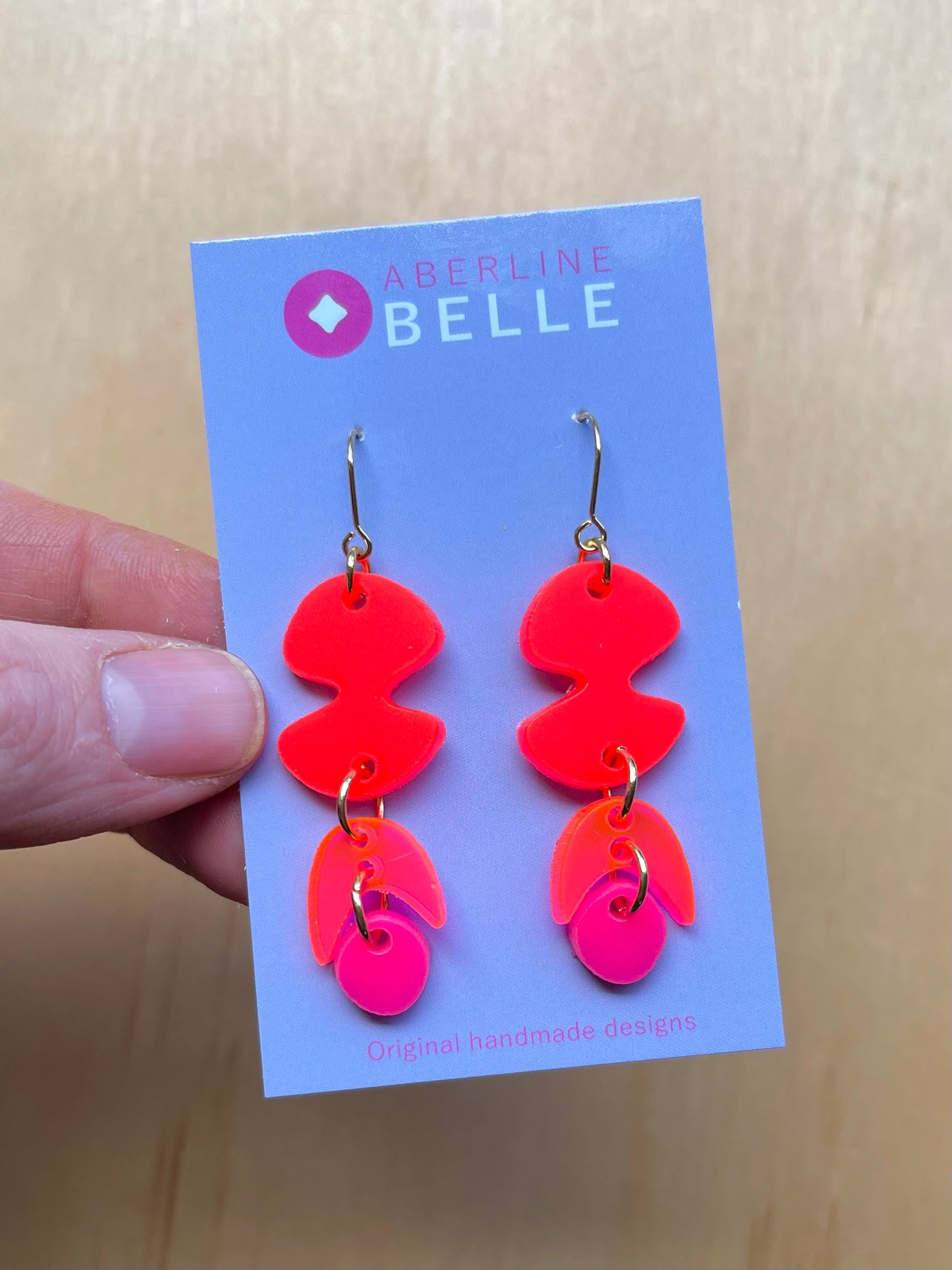 Zelda // Acrylics // 002 // Hot Pink, Neon Red & Translucent Neon Pink