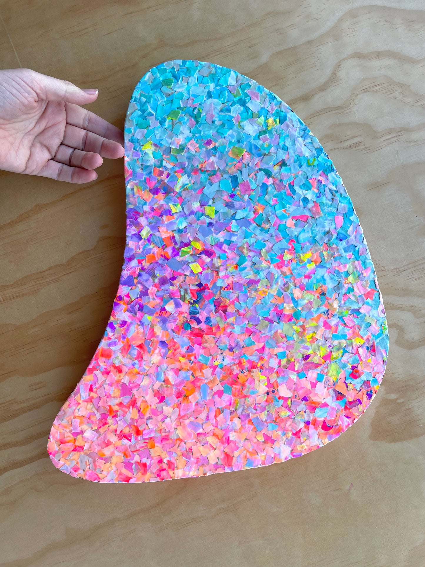 Wall Art or Ornament // Recyled Original Artwork // Irregular