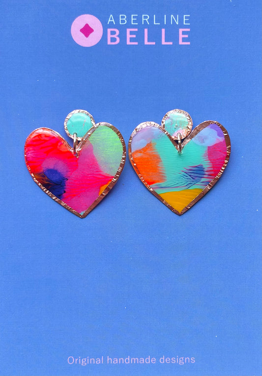 Feature Hearts Studs // Copper // 009