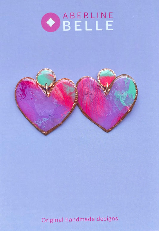 Feature Hearts Studs // Copper // 008