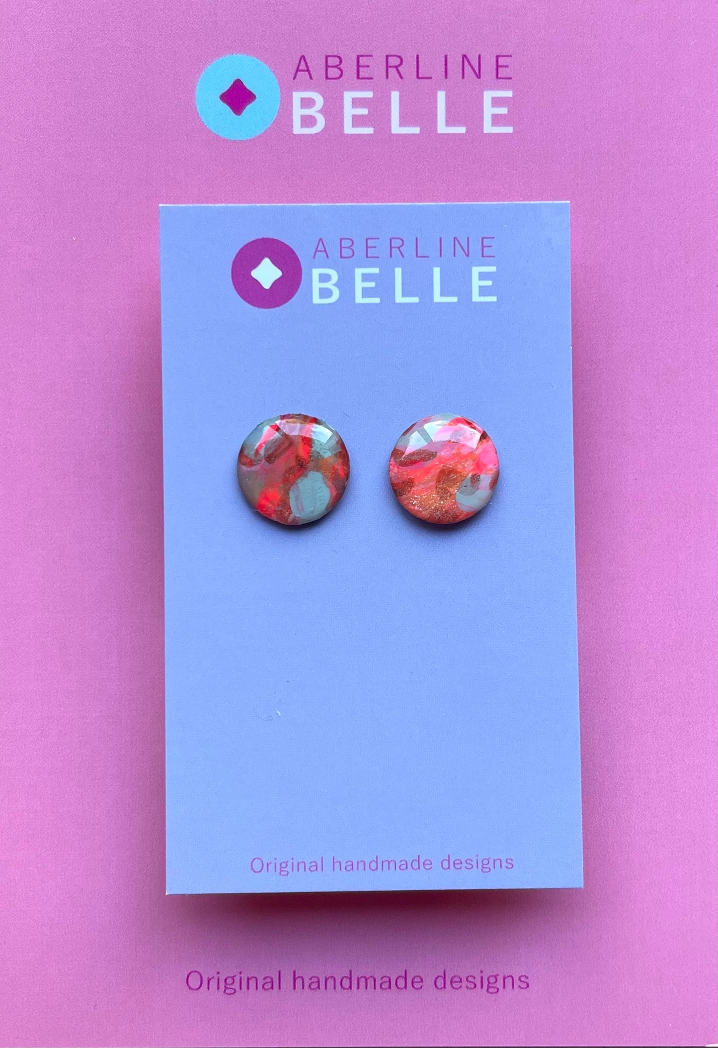 Round Stud // Belle // 15mm // Flamingo Mirage // 020