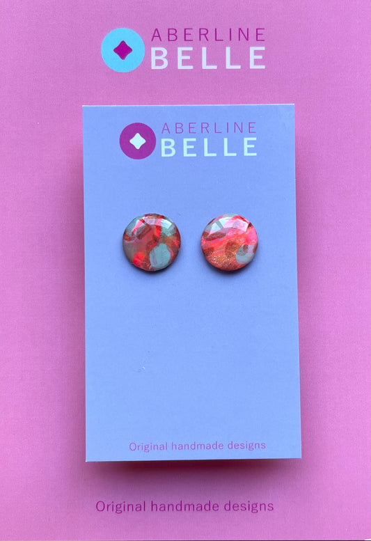 Round Stud // Belle // 15mm // Flamingo Mirage // 020